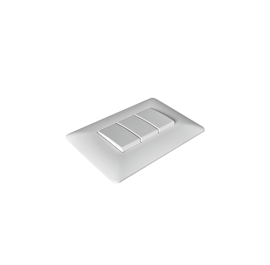 Interruptor Triple 220v Certificado Encendido Apagado Sec Stanford Blanco