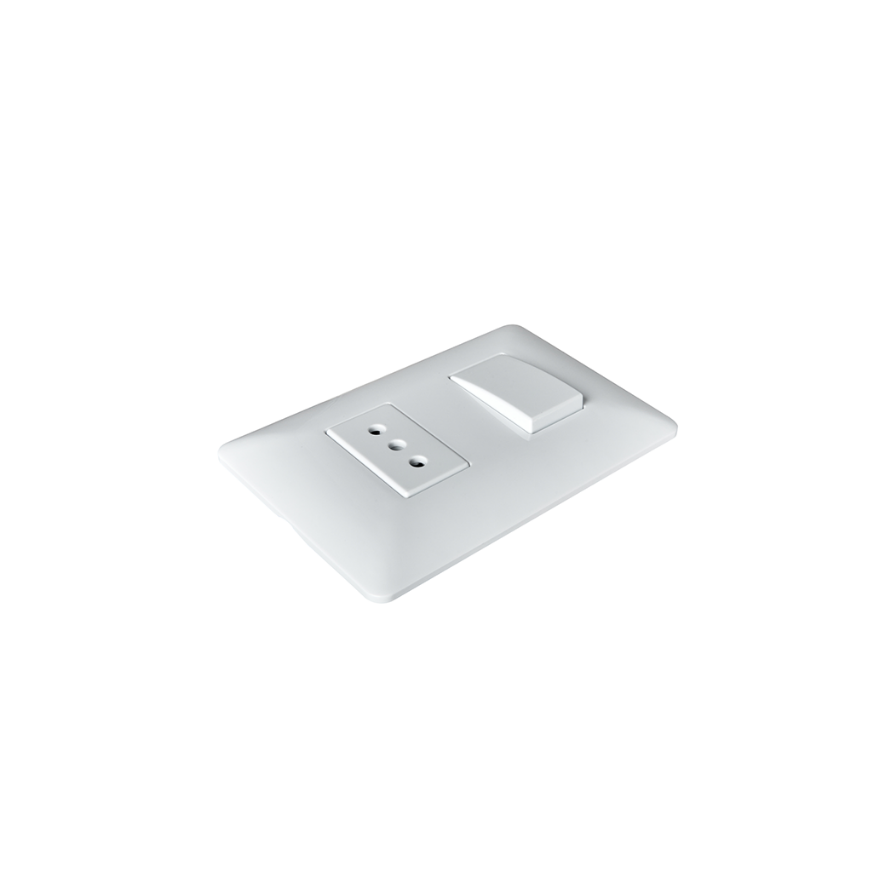 Interruptor Luz Con Tomacorriente Muro Simple Certificado