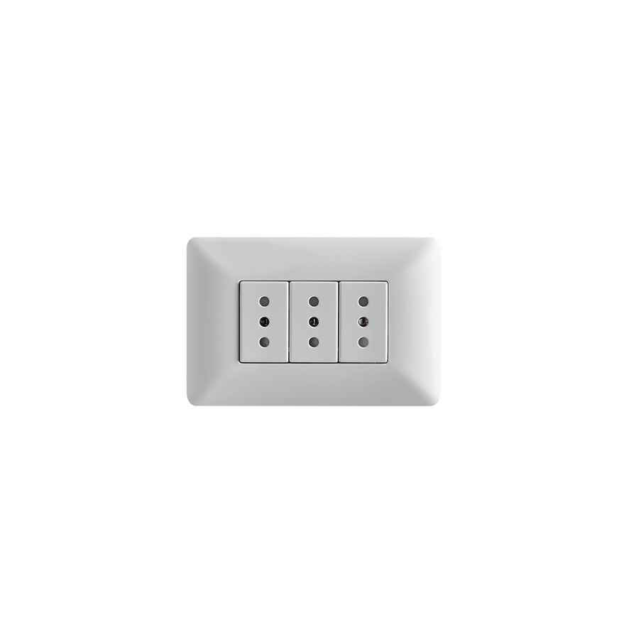 Tomacorriente Enchufe Hembra Triple 220v Certificado Sec Stanford Blanco