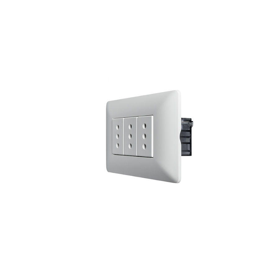 Tomacorriente Enchufe Hembra Triple 220v Certificado Sec Stanford Blanco