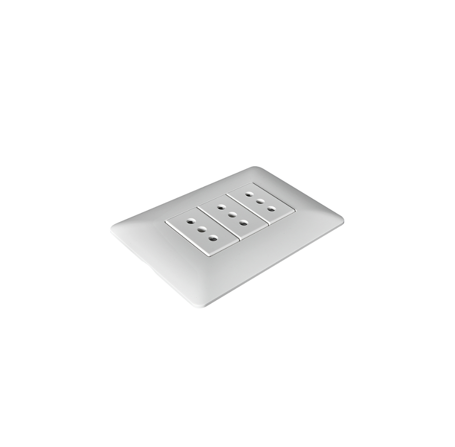 Tomacorriente Enchufe Hembra Triple 220v Certificado Sec Stanford Blanco