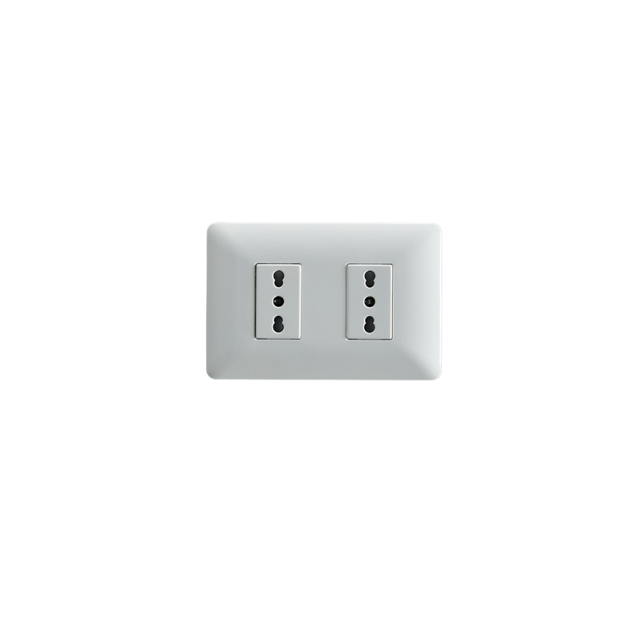 Enchufe Tomacorriente Doble Bipaso 10/16 220v Sec Stanford Blanco