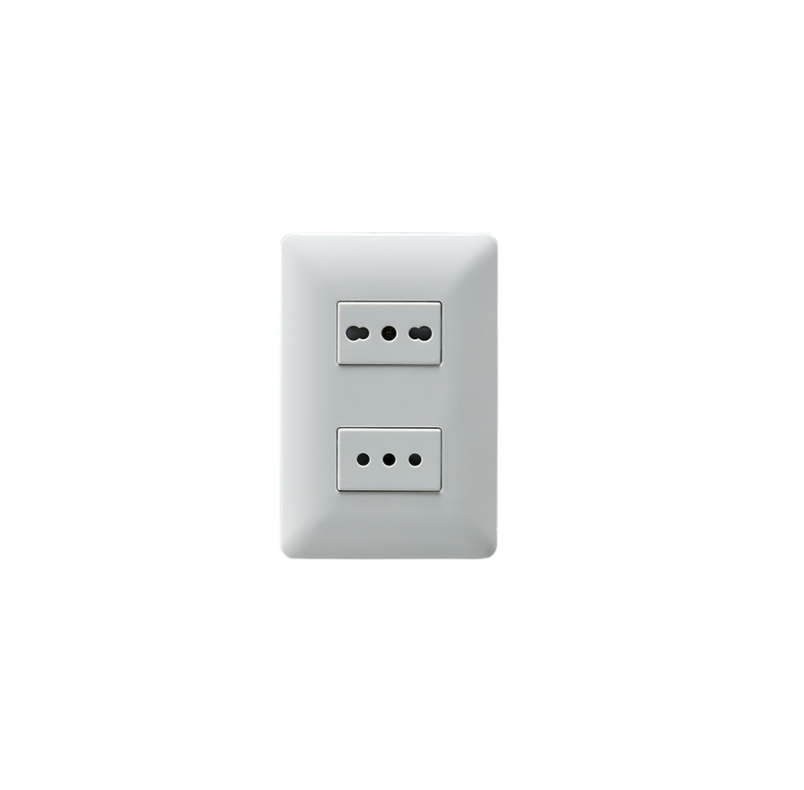 Enchufe Tomacorriente Doble Simple Y Bipaso 10/16 220v Sec Stanford Blanco