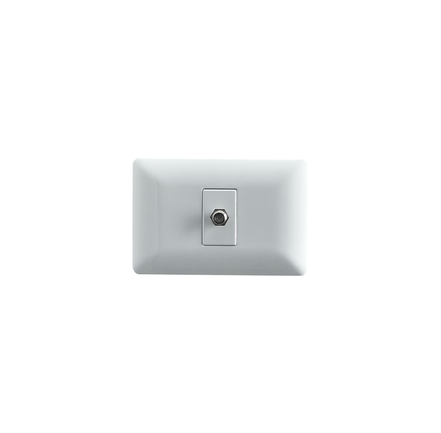 Toma Coaxial Rg6 Tv Video Armado Hembra Embutido Stanford Blanco