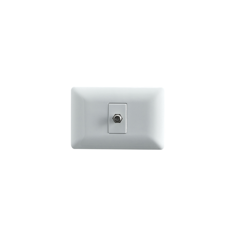 Toma Coaxial Rg6 Tv Video Armado Hembra Embutido Stanford Blanco