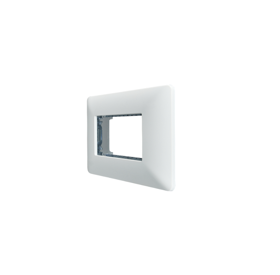 Placa Triple Base Para Modulo Tomacorriente Interruptor Stanford Blanco