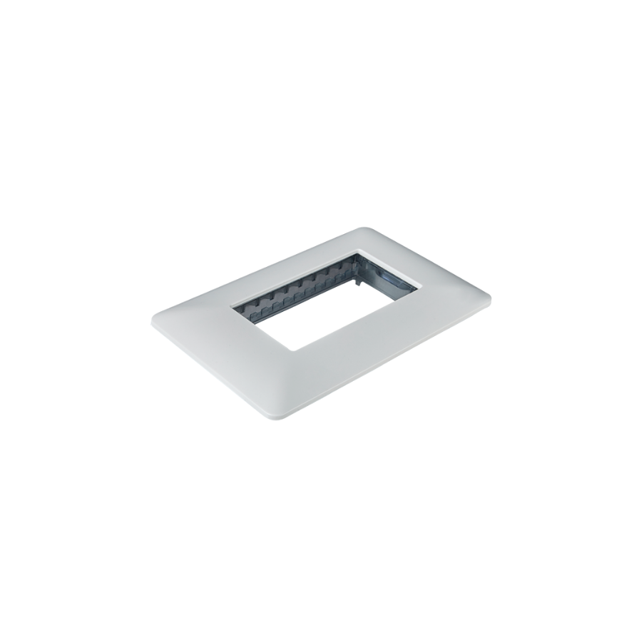 Placa Triple Base Para Modulo Tomacorriente Interruptor Stanford Blanco