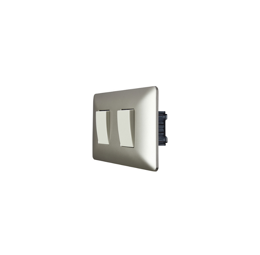 Interruptor Doble 220v Encendido Apagado Certificado Stanford Sec Champagne