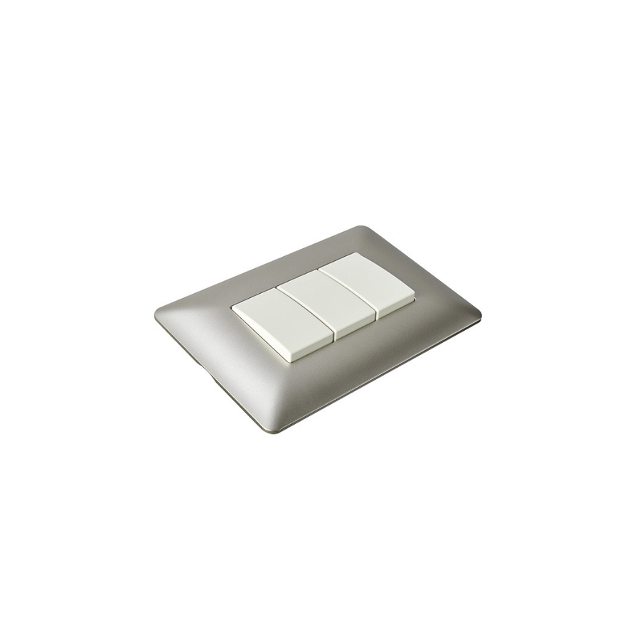 Interruptor Triple 220v Certificado Encendido Apagado Sec Stanford Champagne