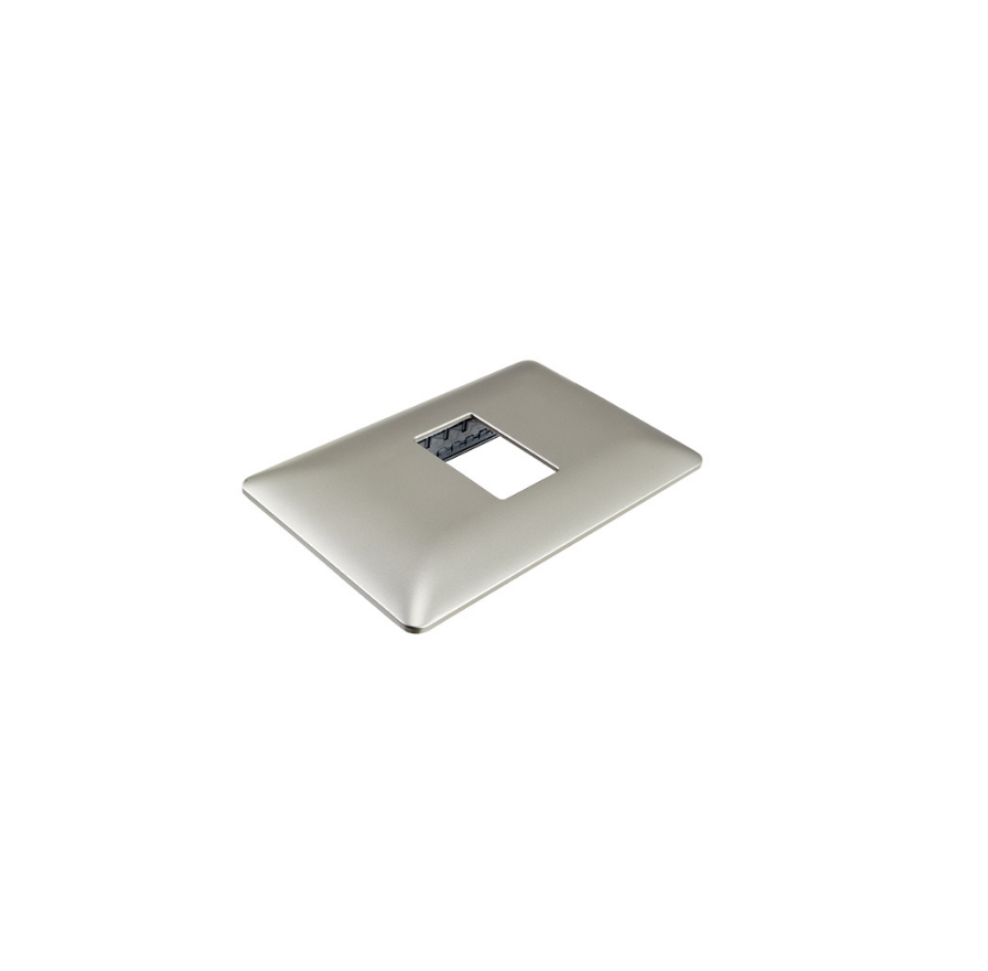 Placa Simple Base Soporte Modulo Tomacorriente Interruptor Stanford Champagne