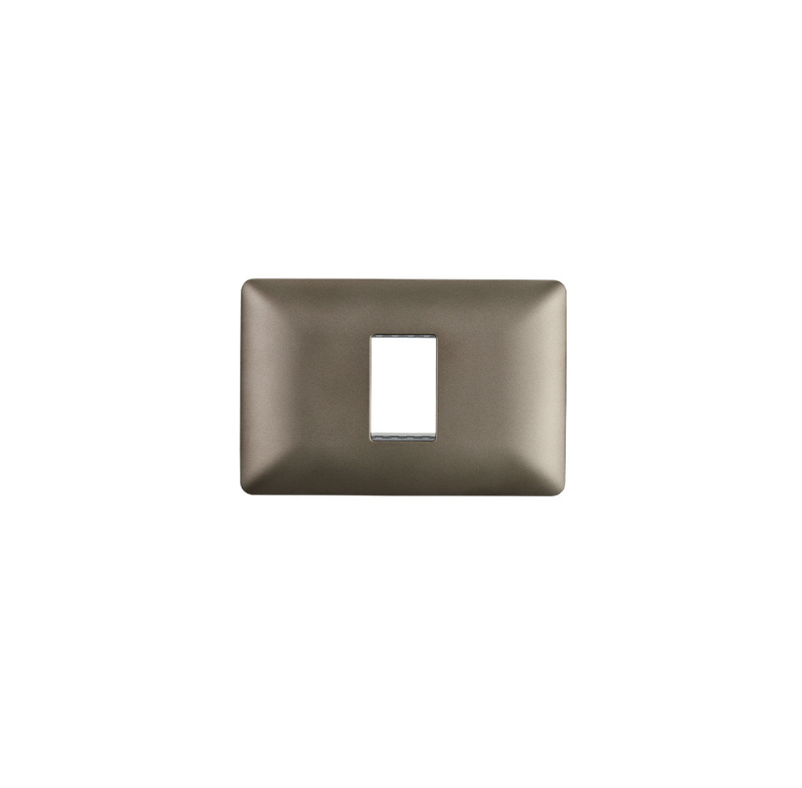 Placa Simple Base Soporte Modulo Tomacorriente Interruptor Stanford Café