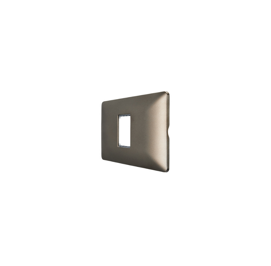 Placa Simple Base Soporte Modulo Tomacorriente Interruptor Stanford Café