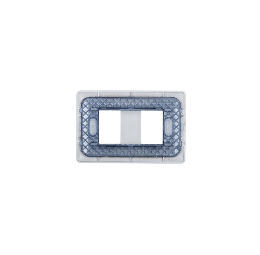 Placa Doble Base Soporte Modulo Tomacorriente Interruptor Stanford Café