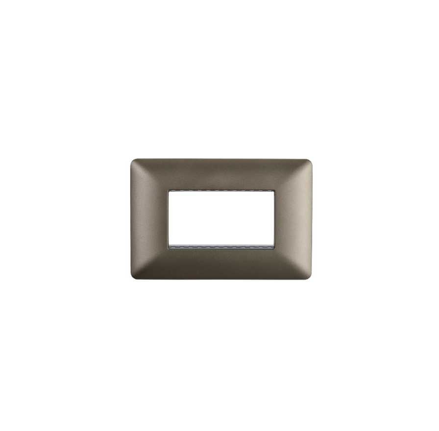 Placa Triple Base Para Modulo Tomacorriente Interruptor Stanford Café