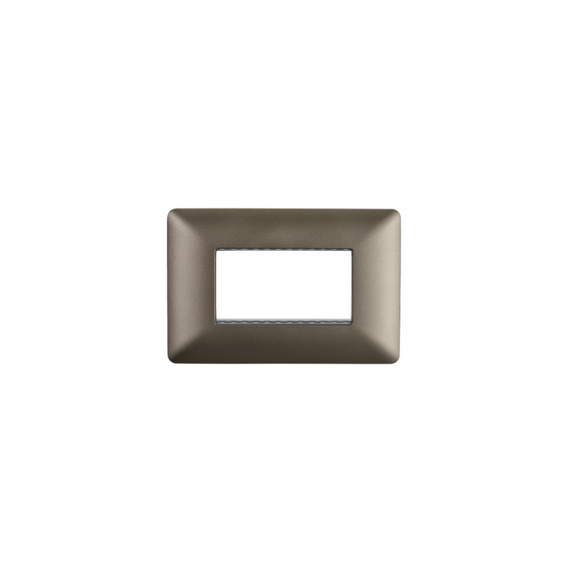 Placa Triple Base Para Modulo Tomacorriente Interruptor Stanford Café
