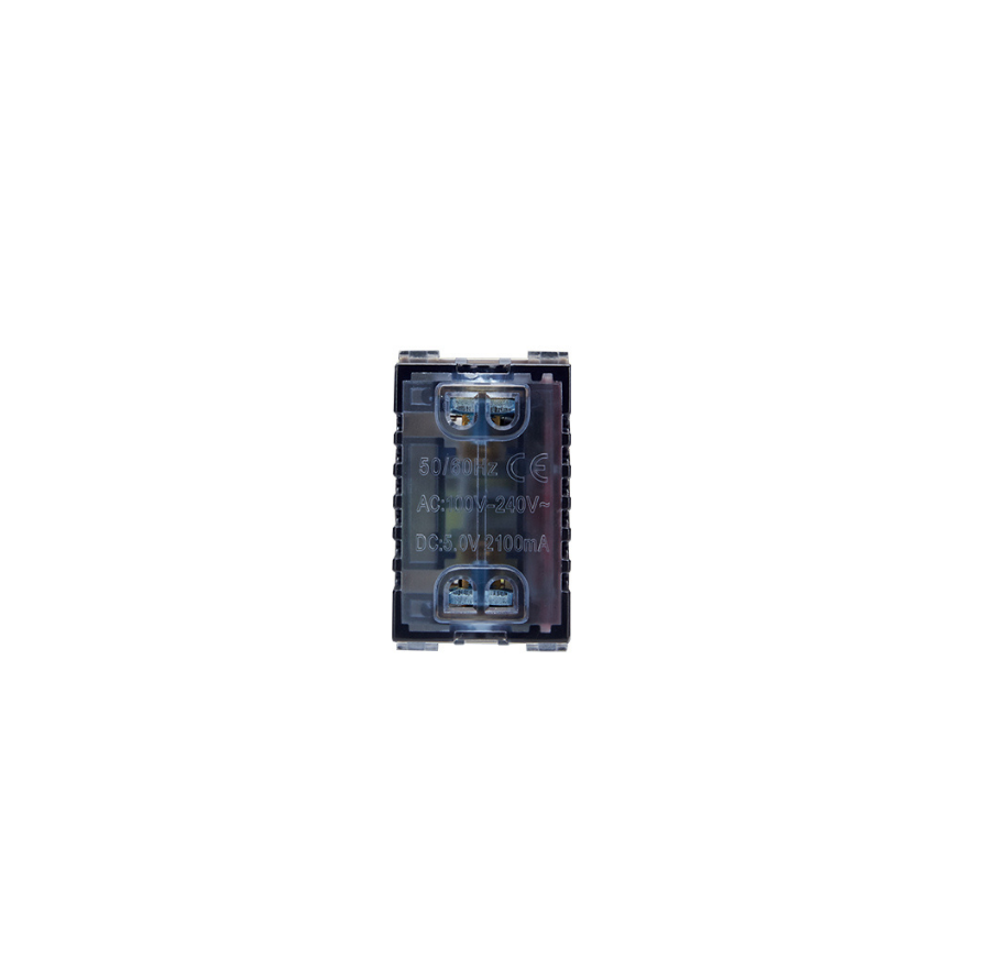 Modulo Toma USB Doble Tipo A Stanford Sec Negro