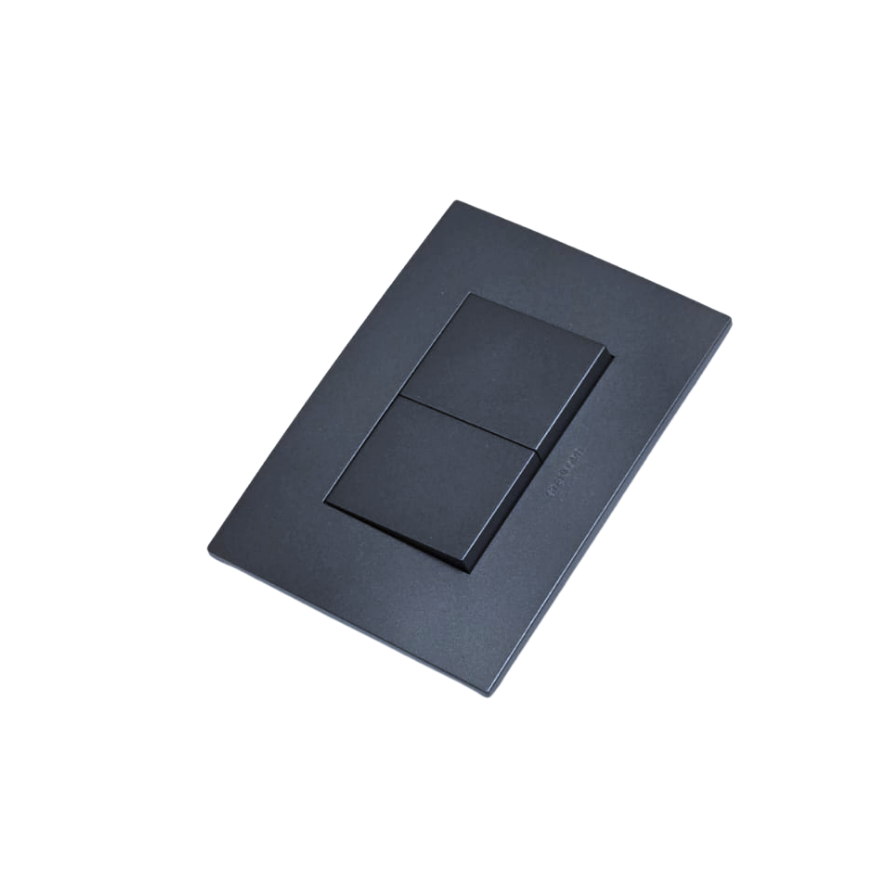 Interruptor Doble Teclon Encendido Apagado Stanford (9/15) 220v Sec Grafito