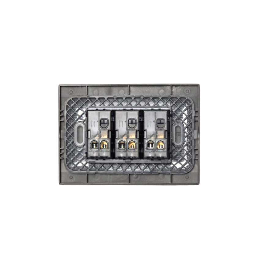 Interruptor Triple Encendido Apagado Stanford (9/32) 220v 10a Sec Grafito