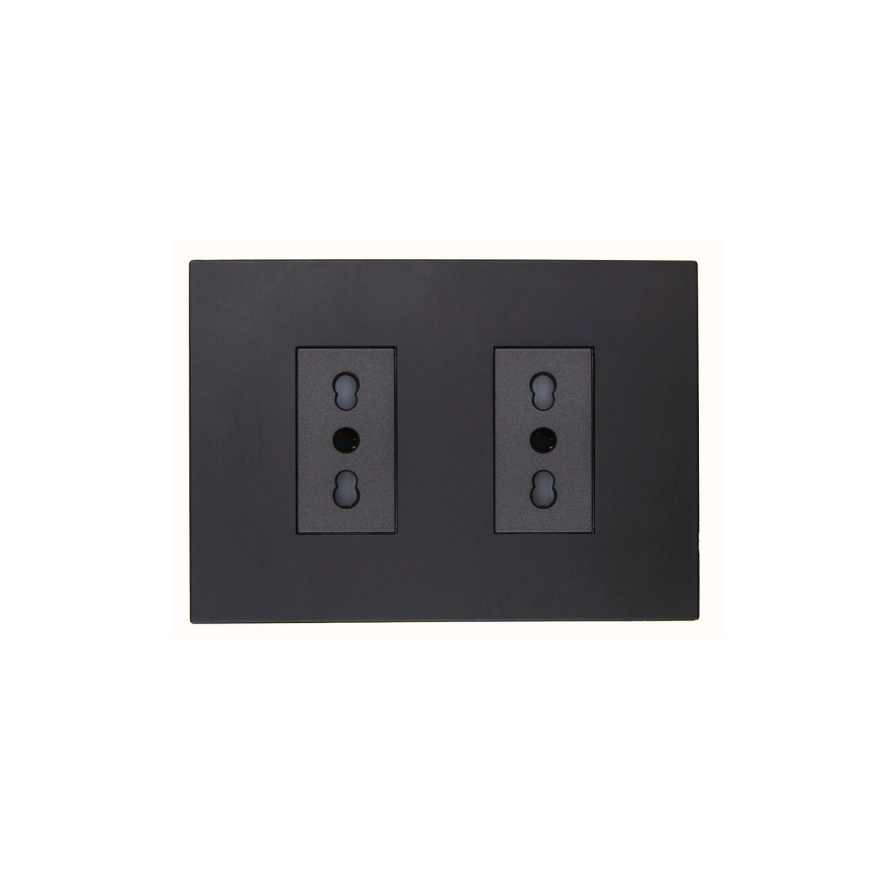 Enchufe Tomacorriente Doble Bipaso Stanford 10/16a 250v Sec Grafito