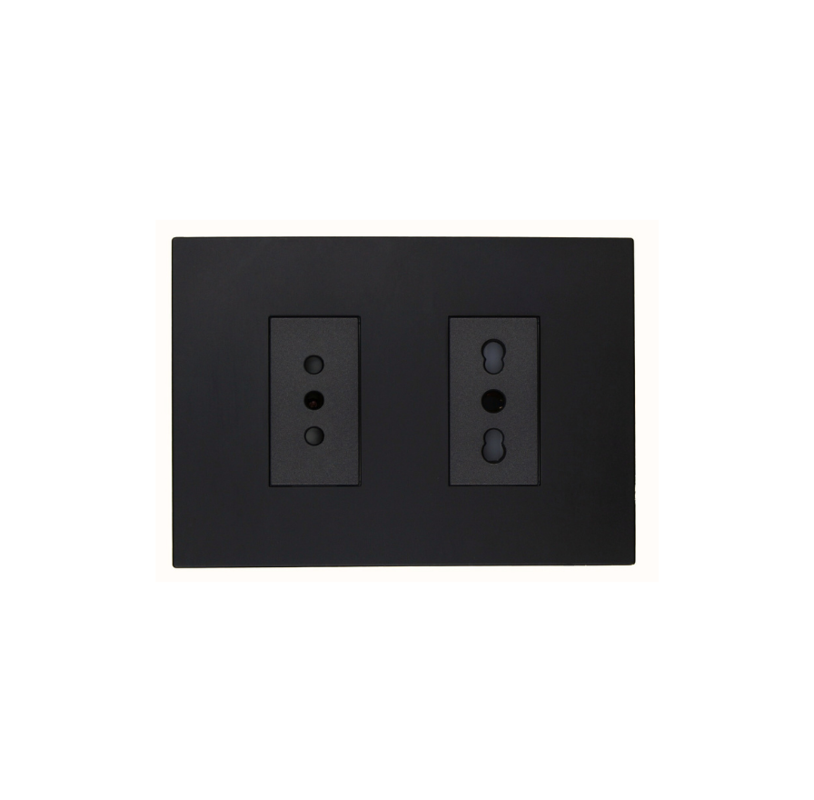 Enchufe Tomacorriente Simple 10a + Bipaso 10/16a 250v Stanford Grafito