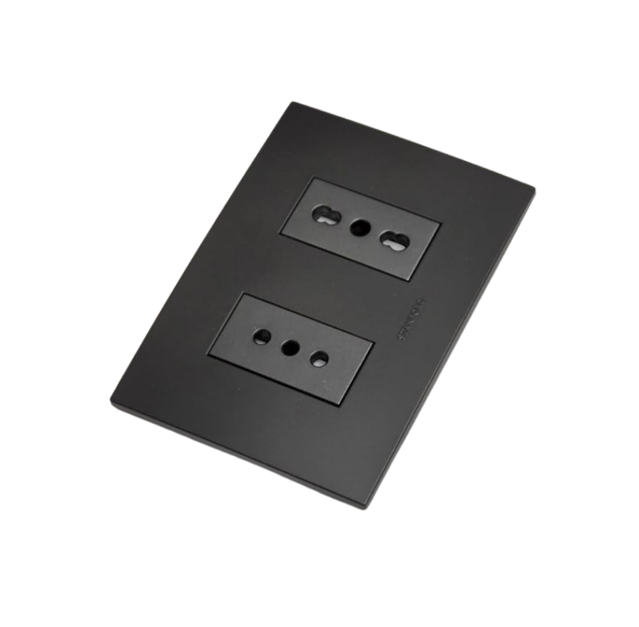 Enchufe Tomacorriente Simple 10a + Bipaso 10/16a 250v Stanford Grafito