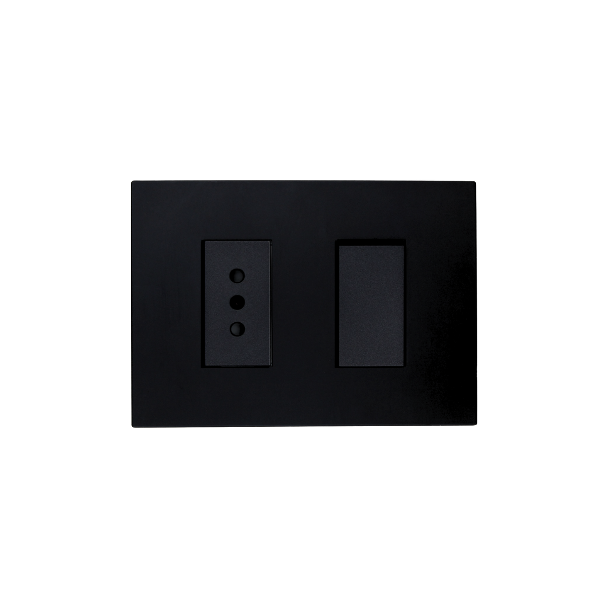 Interruptor 9/12 + Enchufe Tomacorriente Simple Stanford 220v 10a Sec Negro