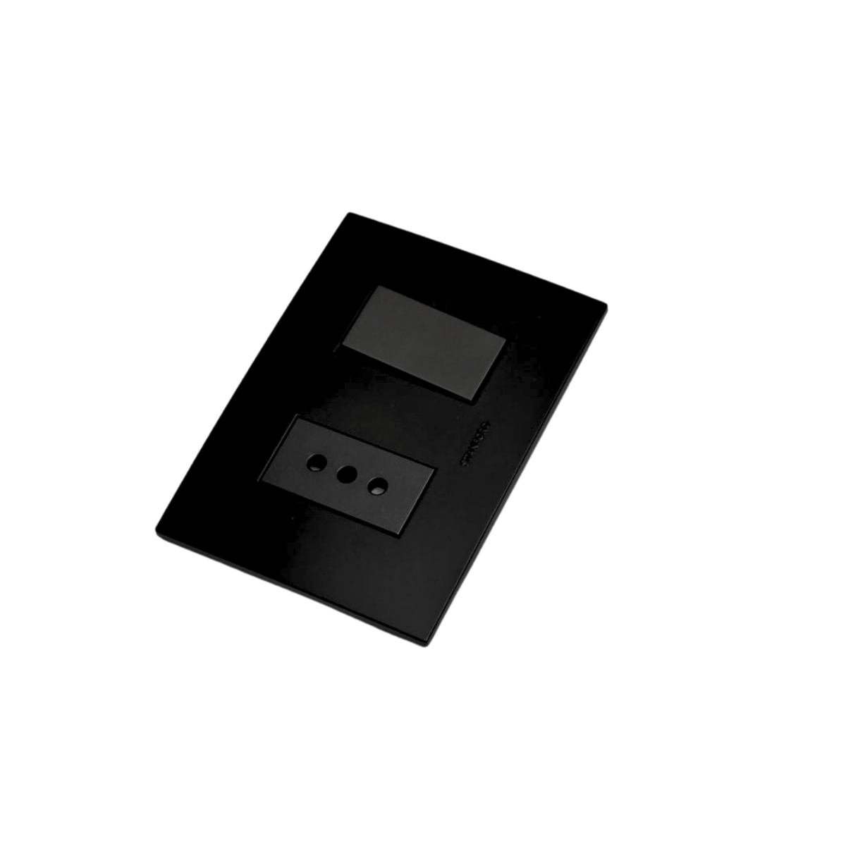 Interruptor 9/12 + Enchufe Tomacorriente Simple Stanford 220v 10a Sec Negro