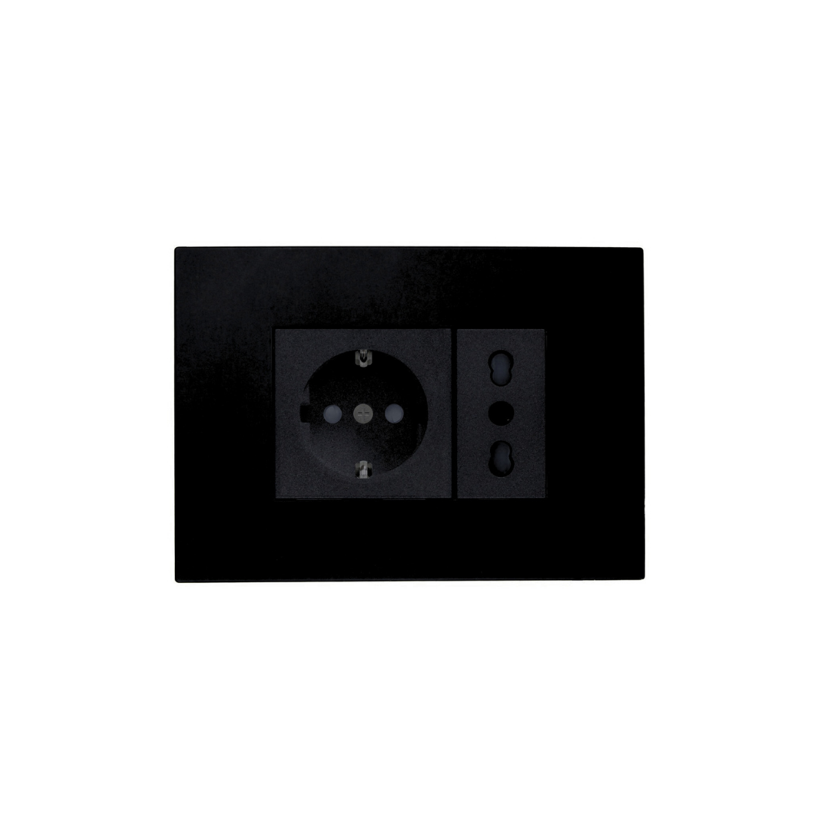 Enchufe Tomacorriente Schuko + Simple Bipaso Stanford 10/16a Sec Negro