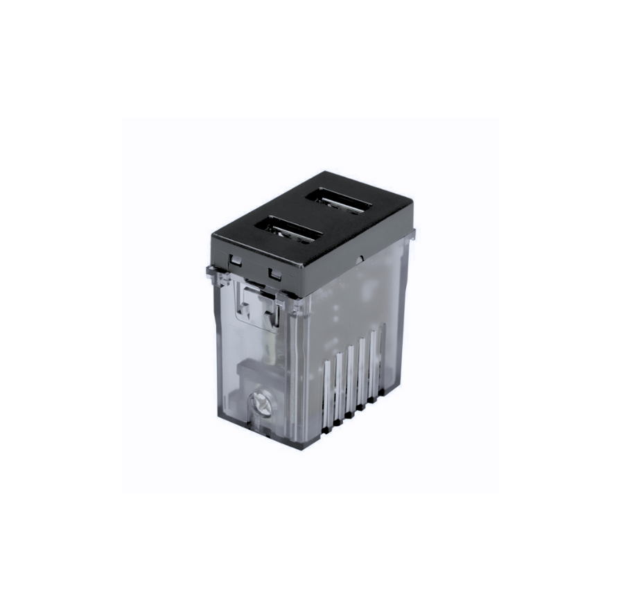 Modulo Toma USB Doble Tipo A Stanford Sec Negro