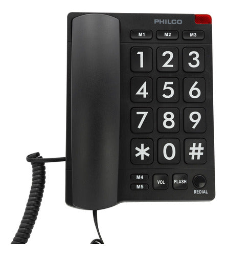 Teléfono Fijo Números Grandes Philco Negro 170bk 23prt170bk