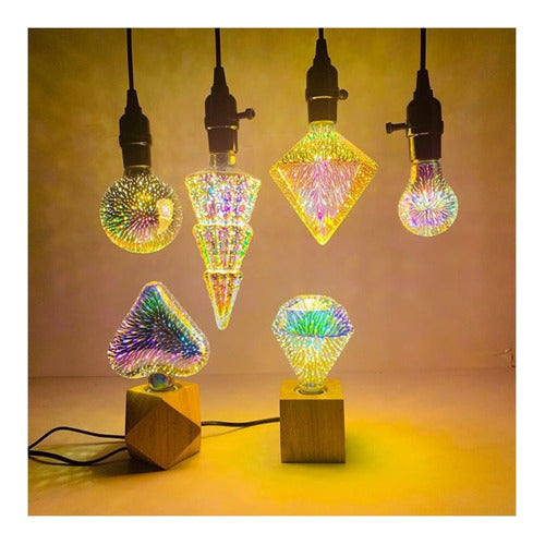 Ampolleta LED 3W 3D RGB Diseño Corazón Decorativo Colores