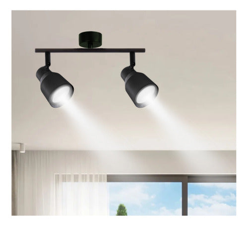 Aplique Foco Porta Ampolleta Doble Gu10 Moderno Dirigible - Deus Group