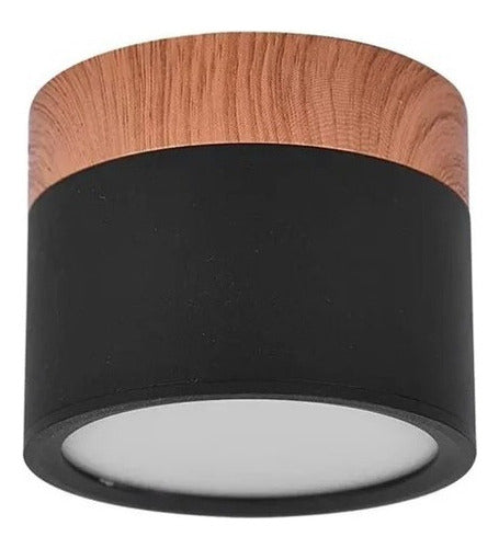 Panel Sobrepuesto Borde Madera Decorativo Led 6w Luz Fria