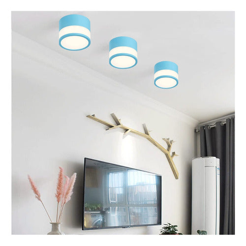 Panel Sobrepuesto Con Vidrio Decorativo Led 7w Luz Cálida