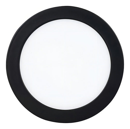 Panel Plafon Led Borde Negro Sobrepuesto Redondo 12w - Deus Group