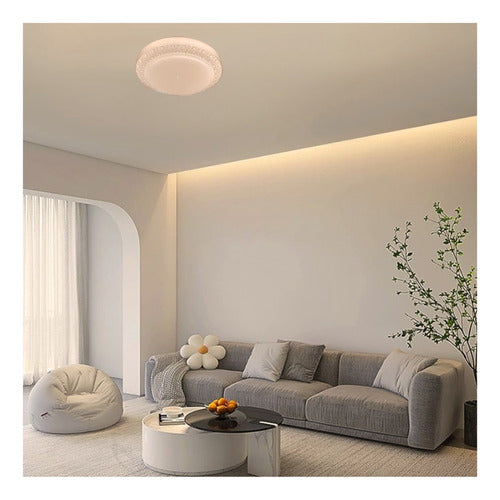Lámpara Plafón Led 48w 26cm Redondo Sobrepuesto Elegante