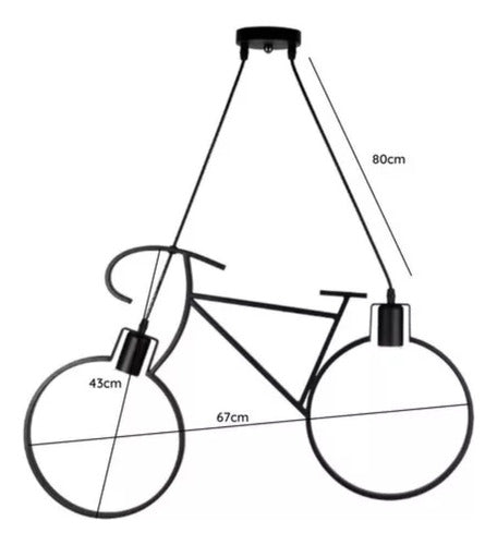 Lámpara Colgante Moderna Aluminio Diseño Bicicleta