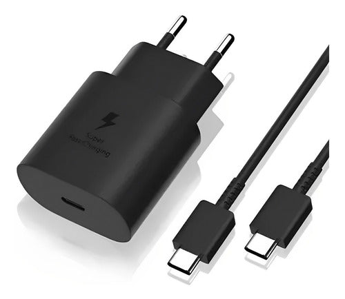Cargador Genérica 45w Usb-c De Pared Con Cable Carga Super Rápida Negro