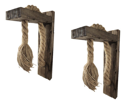 Pack 2 Aplique Porta E27 Madera Almaaz Konnergie Deus