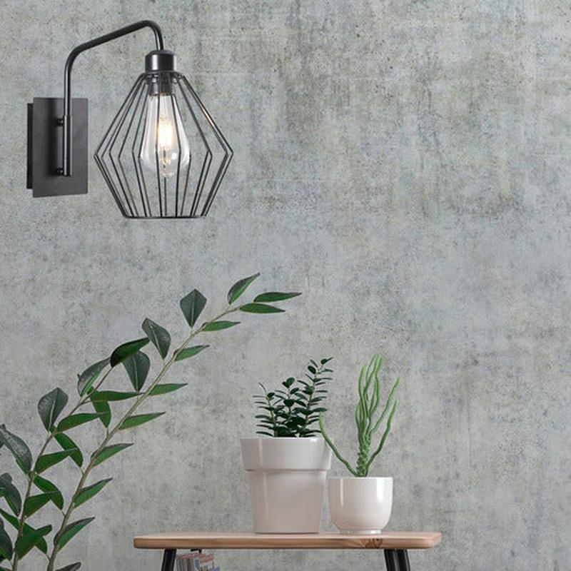 Aplique Farol A Muro Tipo Jaula Vintage Aluminio E27 - Deus Group