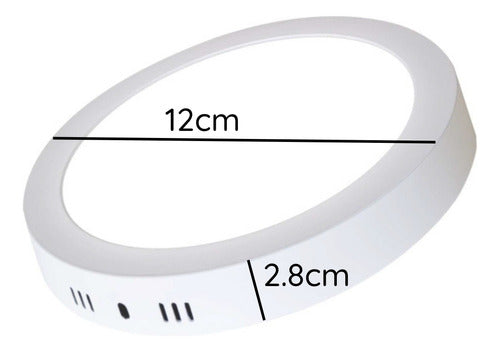 Pack 10 Panel Led Sobrepuesto Redondo 6w Calido Neutro Frio