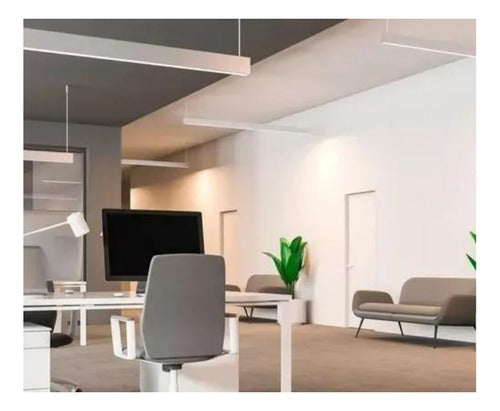 Lampara Moderna Led Lineal Colgante Pendant 24w Negro Blanco