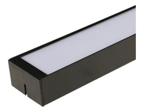 Lampara Led Lineal Colgante Negro 20w Decorativo Empavonado
