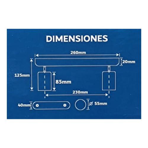 Aplique Niquelado Plateado Doble Ampolleta Dicroica Gu10 - Deus Group