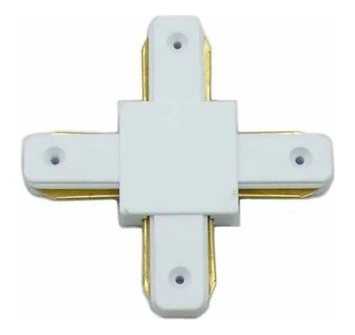 Conector Para Riel Monofásico En X Tipo Cruz 220v 4 Extremos
