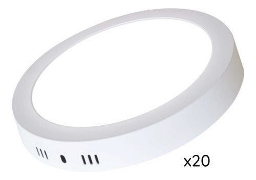 Pack 20 Panel Sobrepuesto Bio Redondo 24w Calido Neutro Frio