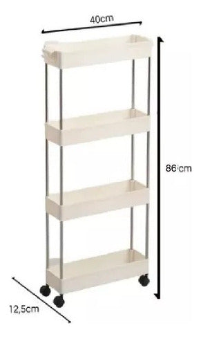 Estante Organizador Baño Cocina Con Ruedas 4 Niveles - Deus Group