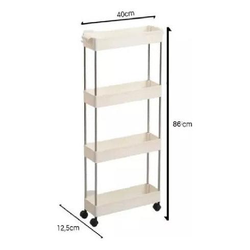 Estante Organizador Baño Cocina Con Ruedas 4 Niveles - Deus Group