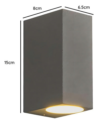 Aplique Lampara Muro Led Luz Doble 2*5w Luz Calida Exterior Color Gris