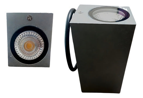Aplique Lampara Muro Led Luz Doble 2*5w Luz Calida Exterior Color Gris